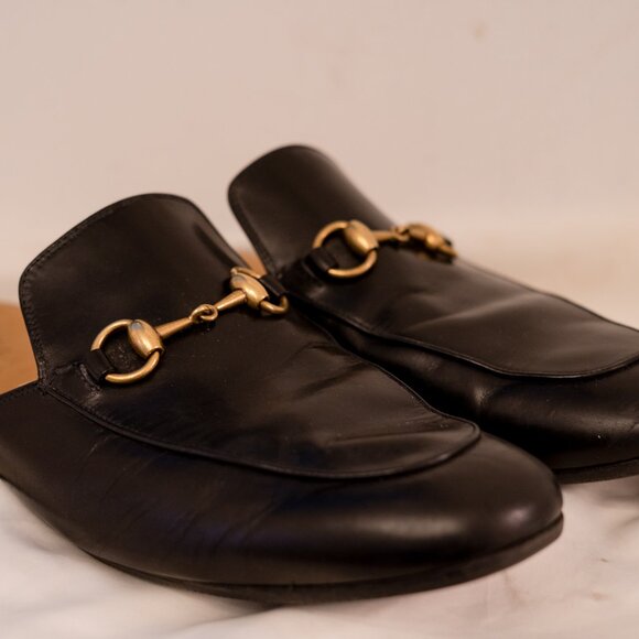 Gucci Men's Princetown Black Leather Mule Size 42 (EU 9 / US 10) - Picture 3 of 6